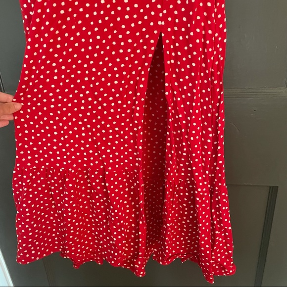 Zara Red Polka Dot Midi Dress - Picture 4 of 5